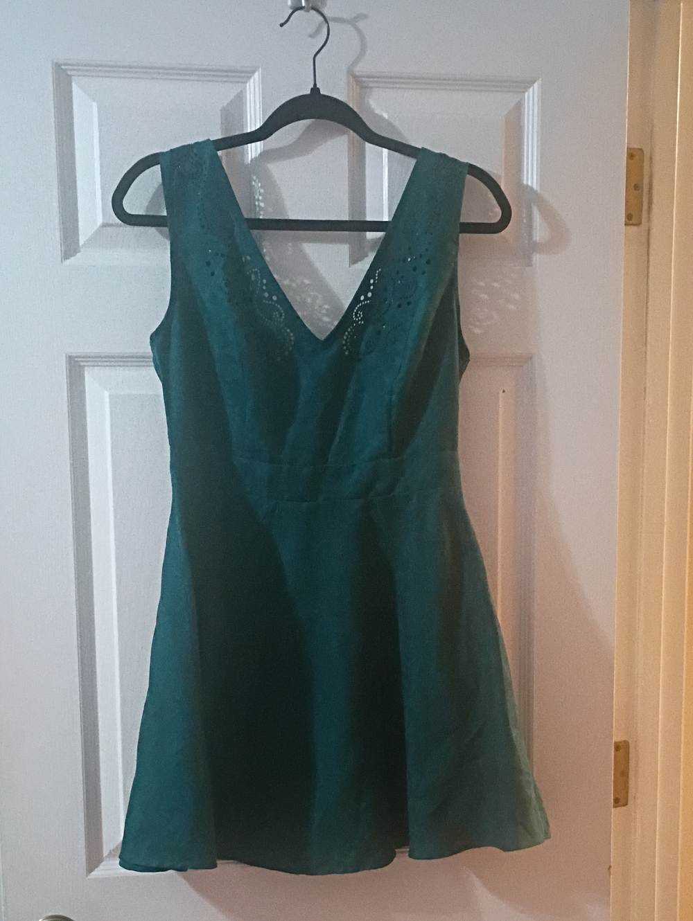 Symphony Teal V-Neck Sleeveless Mini Dress